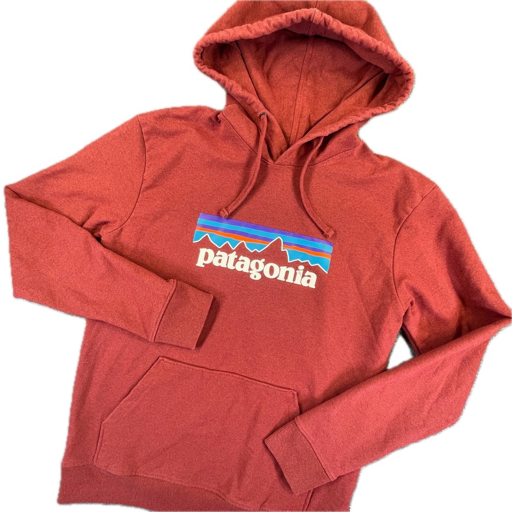 Patagonia Logo Uprisal Hoody Medium Barn Red Pullover Sweatshirt Outdoor Hiking